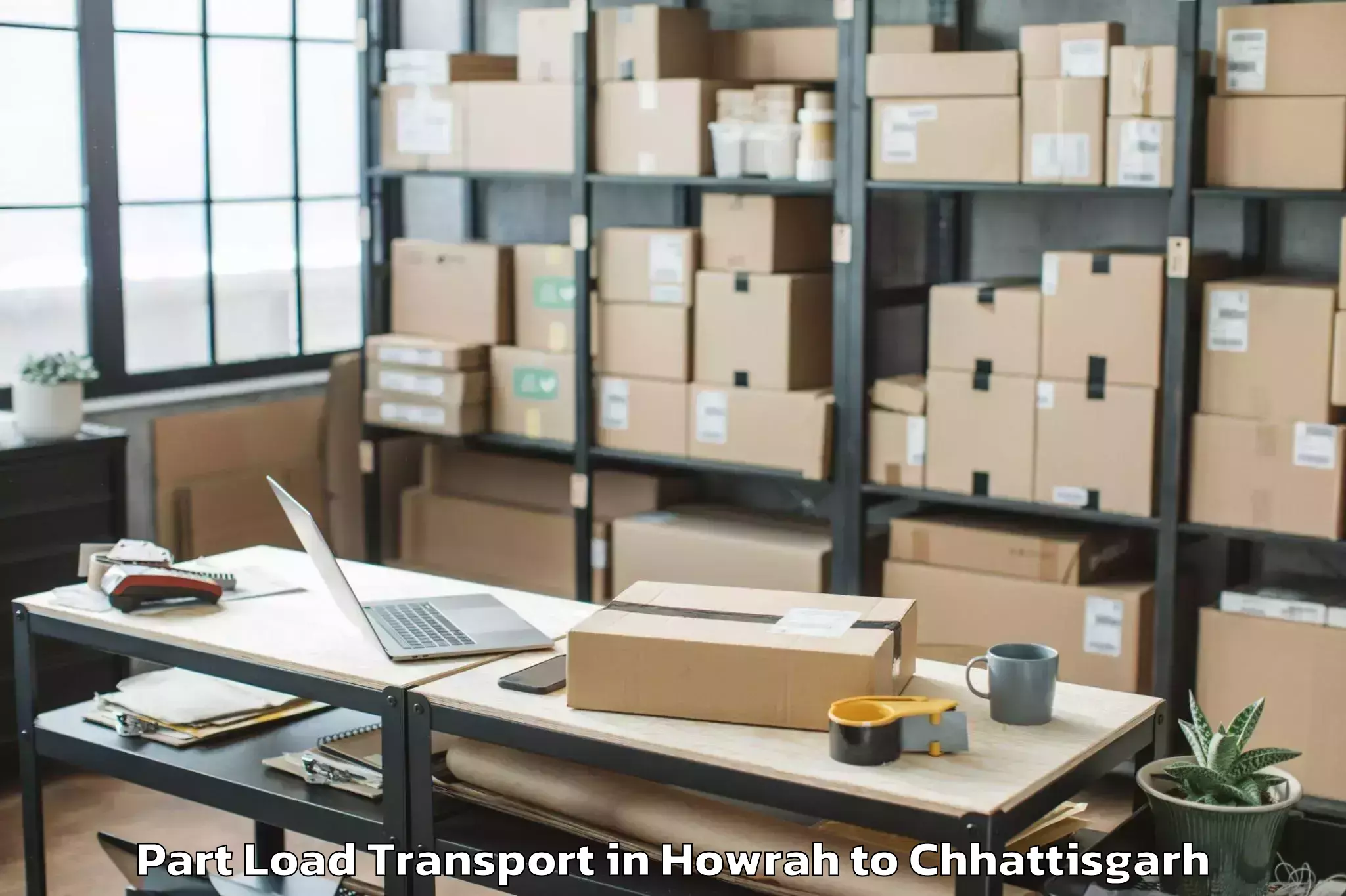 Professional Howrah to Sarangarh Part Load Transport